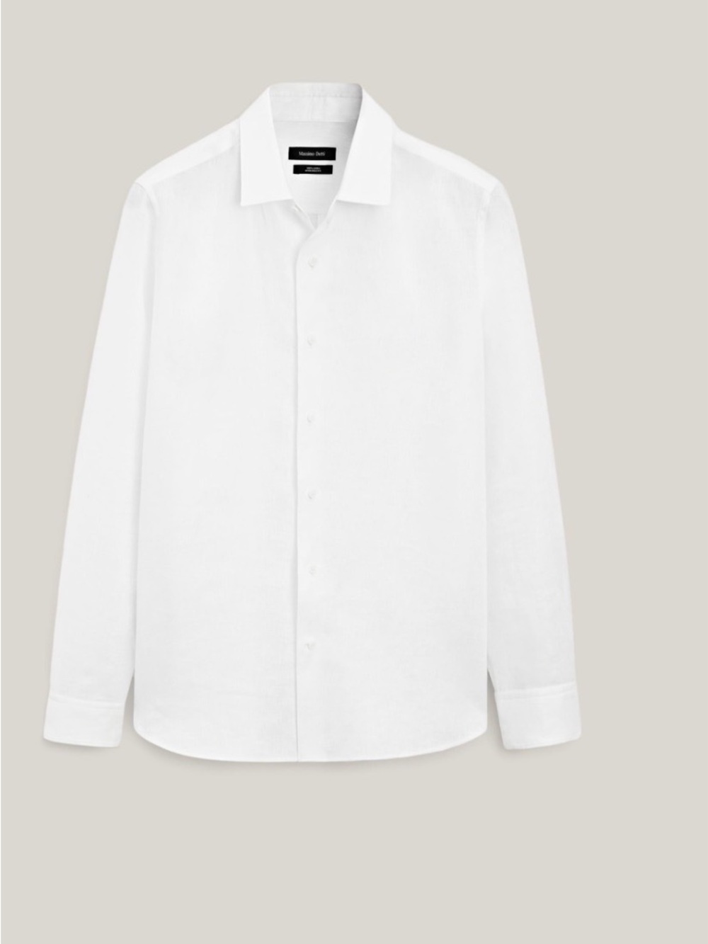 Massimo Dutti White Long-Sleeve Dress Shirt